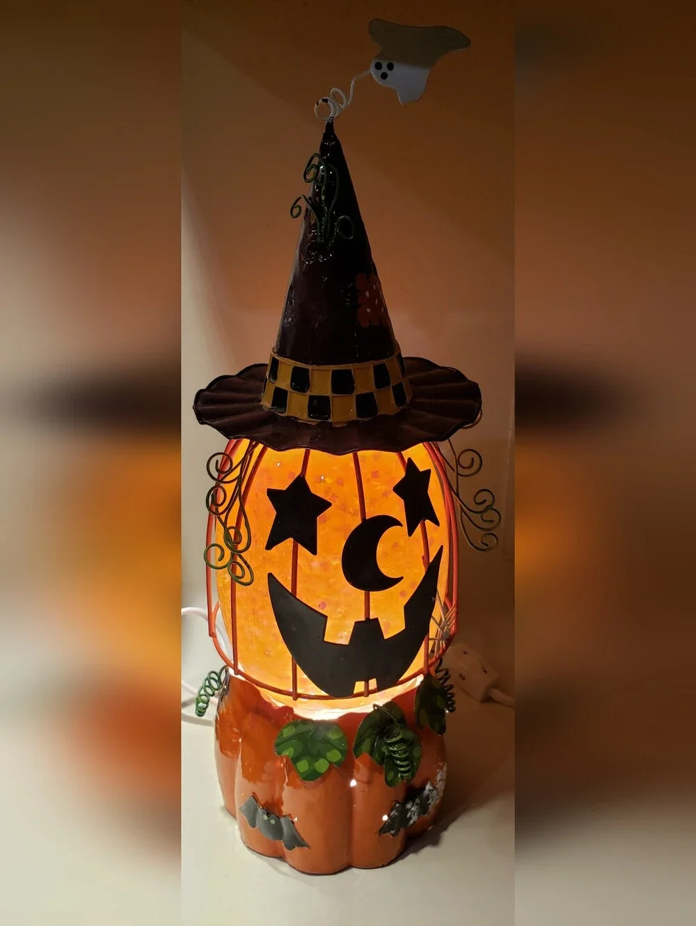 Vintage JCPenny Home Collection Pumpkin Aqua Lamp